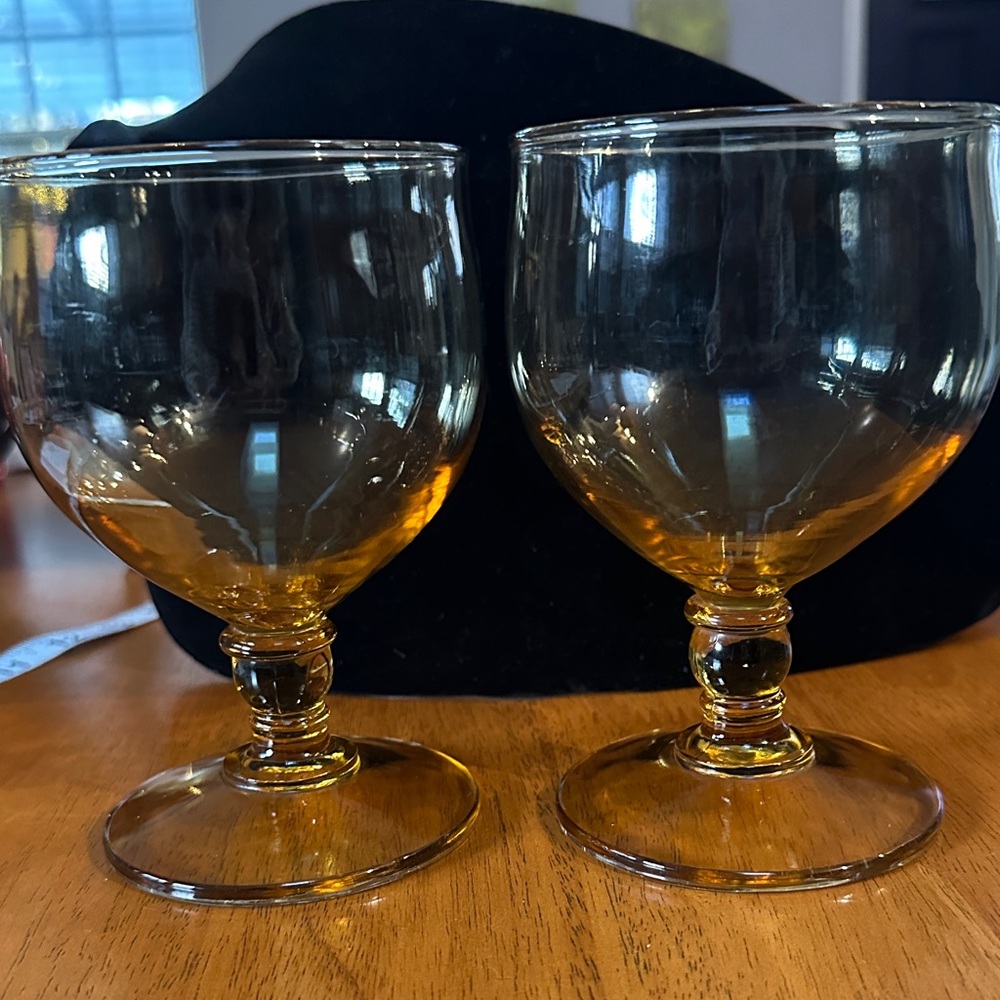 Amber Glass Schooner Set